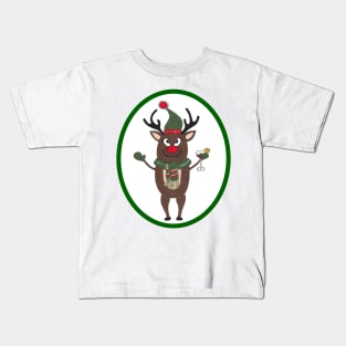 CHRISTMAS Cocktails Reindeer Kids T-Shirt